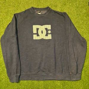 Vintage DC Men's Navy Sweatshirt Crewneck Large Skate Y2K